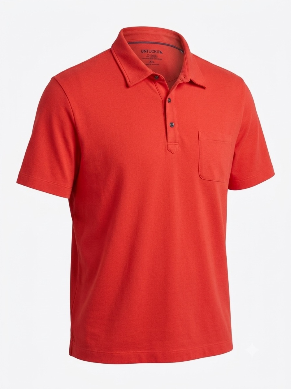 UNTUCKit Passagio Polo Shirt Mens XXL 2XL Red Pima Cotton Blend Pocket Polo